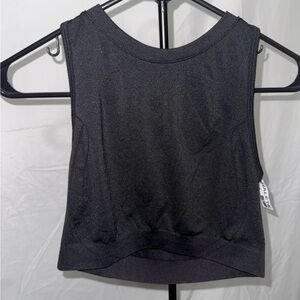 Alphalete Black Stratus Seamless Crop Tank Top